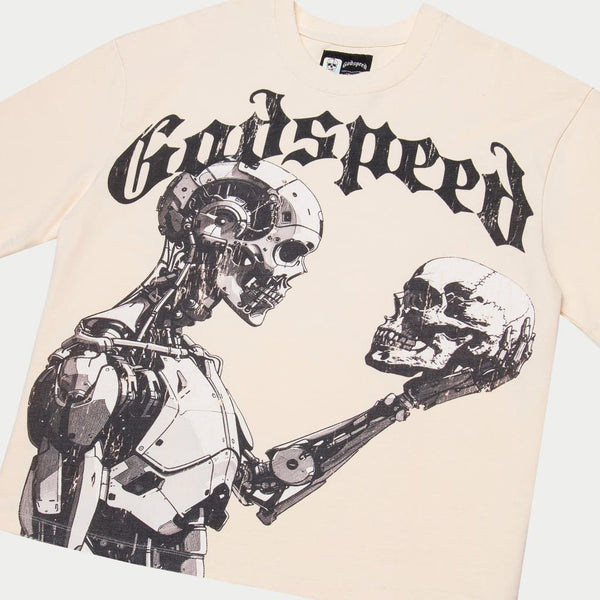 Godspeed “Mankind vs Ai” Bone/Black Tee