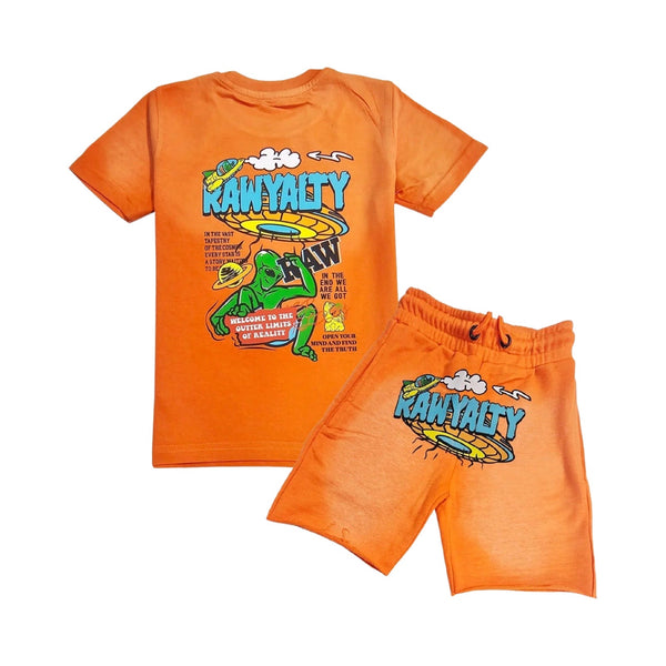 Kids Space Voyage Orange Short Set