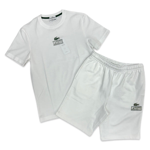 Men’s Chest Logo Tee White Short Set