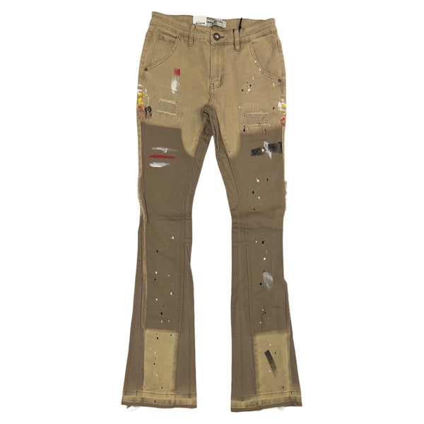 Reelistik Splatter Tan Stacked Jeans (RST5061-3)