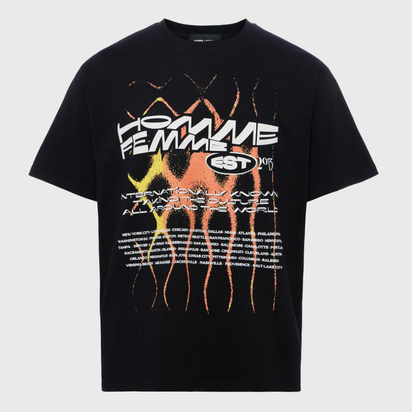 Homme Femme Festival Tee In Black/Orange